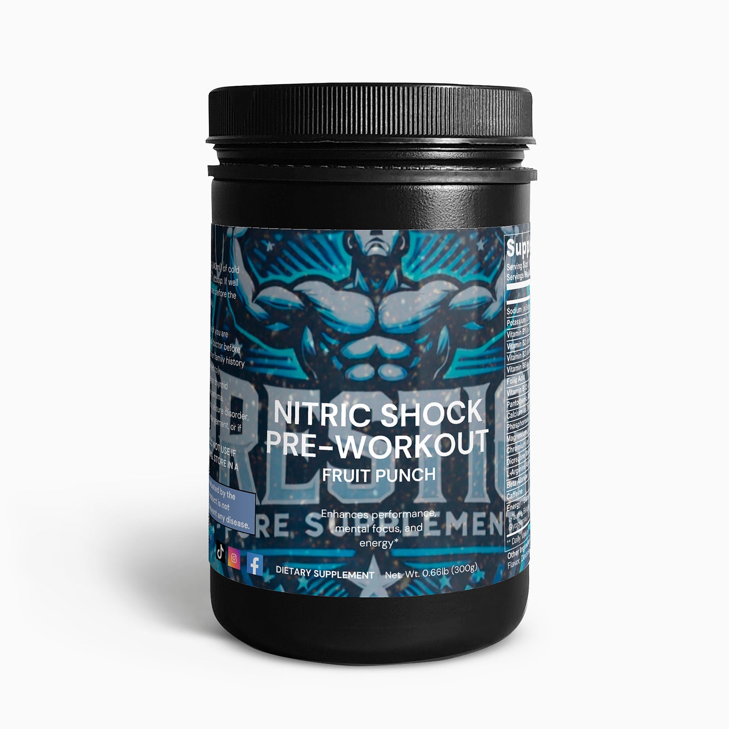 Nitric Shock Pre Workout for Explosive Energy, Endurance & Pump – Boost Performance, Focus & Strength with Nitric Oxide Formula