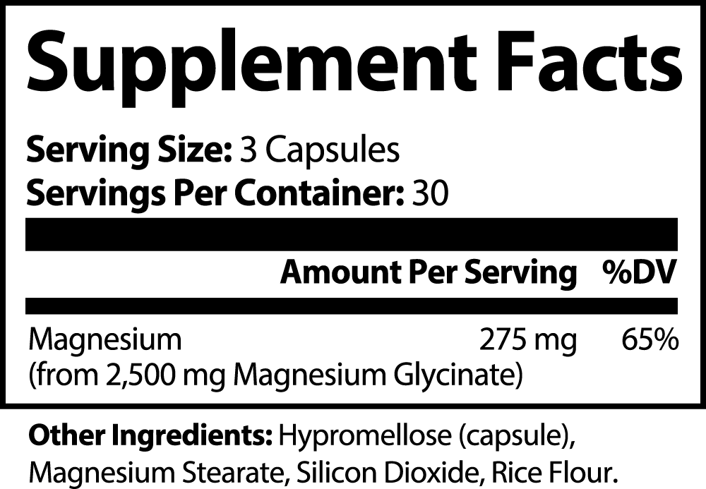 Magnesium Glycinate Supplement for Sleep, Muscle Relaxation & Stress Relief – High Absorption, Natural Magnesium Formula