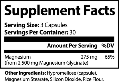 Magnesium Glycinate Supplement for Sleep, Muscle Relaxation & Stress Relief – High Absorption, Natural Magnesium Formula