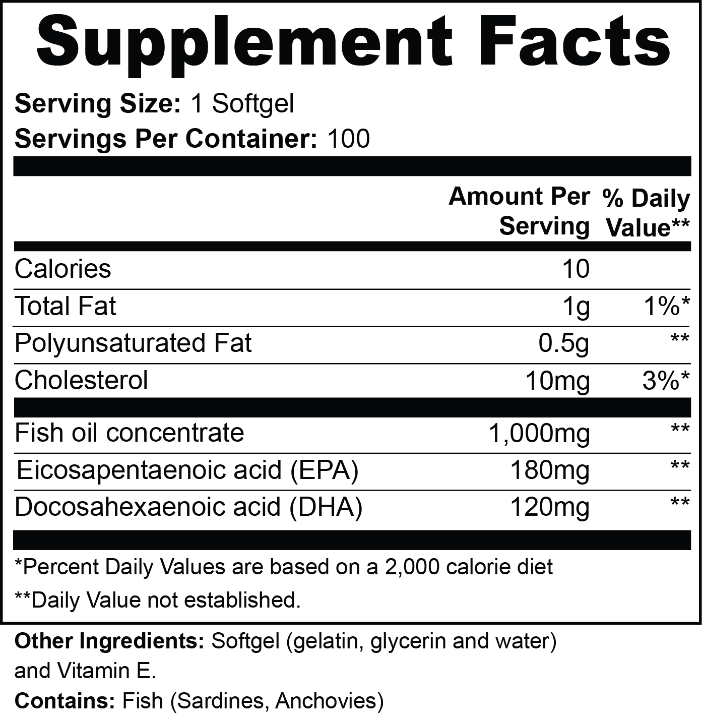 Premium Omega 3 Fish Oil Supplement – Supports Heart Health, Brain Function & Joint Mobility – High-EPA DHA Formula